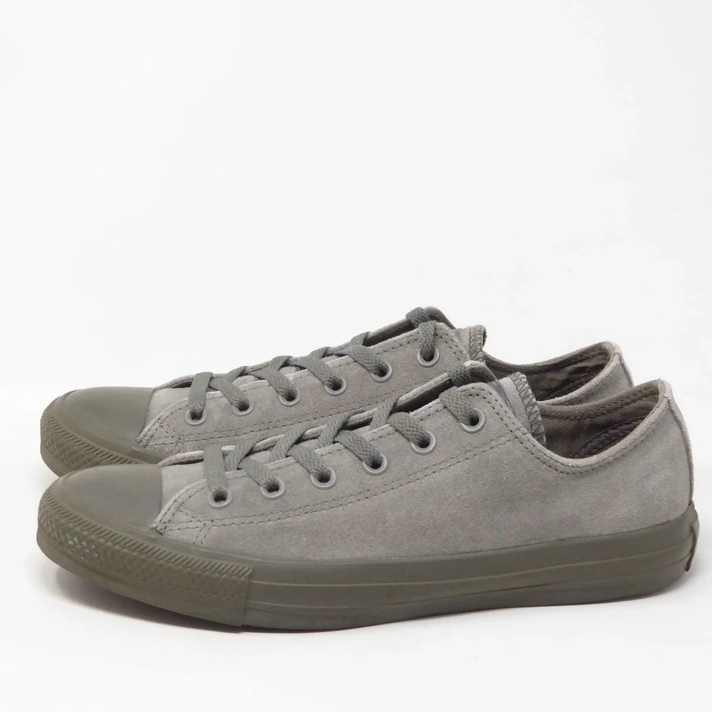 Converse Chuck Taylor Monochrome Low Top Grey Suede Sneakers Mens 8 / Womens 10